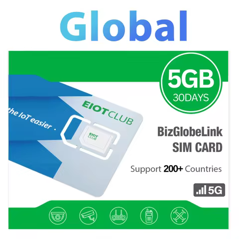 EIOTCLUB International SIM Card - 5GB 30DAY, High Speed 5G/4G Global Travel SIM, Global Coverage 200