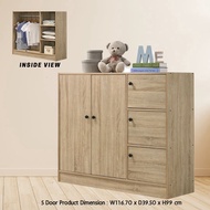 Rak Baju Kanak Kanak Children Wardrobe Cabinet Storage Rack Almari Baju 5Pintu Soft close hinge Ward