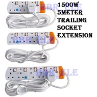 3WAY / 4WAY / 5WAY 1500W 5 METER TRAILING SOCKET EXTENSION PLUG