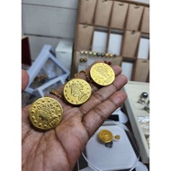 24k gold plated medium coin brooch