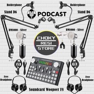 [ Best Quality] Paket Microphone Kondenser Bm8000 Full Set + Soundcard