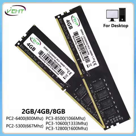 DDR2 DDR3 2GB 4GB 8GB Desktop Memories Ram PC3 1.5V 8500 10600 12800 PC2 1.8V 667 800Mhz 240Pin Comp