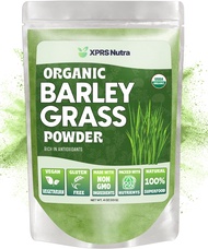 XPRS Nutra Organic Barley Grass Powder - 4 Ounce Premium Barley Powder Rich in Antioxidants, Amino A