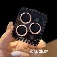 Metal Frame Lens Cap for Apple 15Plus 14PM 13 HD 12 Colorful 11 Second Stick Tempered Glass Screen P