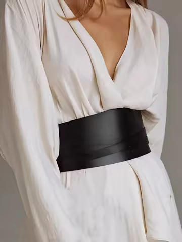 Women's PU Fashion Belt, Women's Bust-Shaping Belt, Black Wide Belt, Women's Belt, Everyday Wear Acc