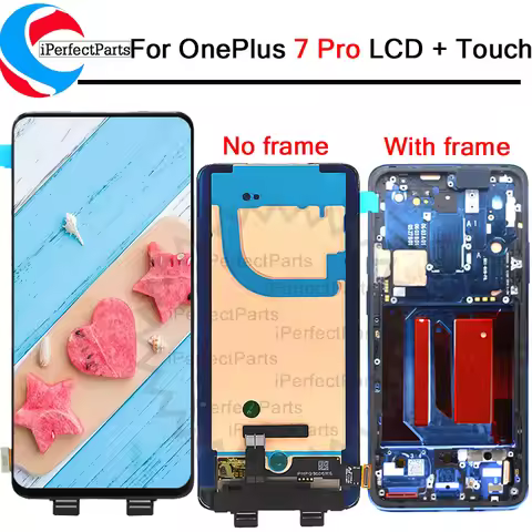 AMOLED Display For OnePlus 7 Pro LCD GM1911 Display with Frame Touch Panel Screen Digitizer Tela For