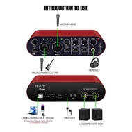 TECHCHIP-Professional 24Bit 192KHz Audio Interface 2 Input Sound Card for Electric Guitar External S