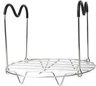 Steamer Rack Trivet with Heat Resistant Silicone Handles Compatible with Instant Pot 6 &amp; 7.6l Accessories, Stainless Steel Steaming Rack Trivet Stand for Pressure Cooker