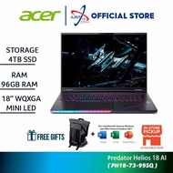 ACER PREDATOR HELIOS 18 AI PH18-73-99SQ MINI LED GAMING LAPTOP (CU9-275HX 96GD5 4TBSSD/RTX5080 16GDR