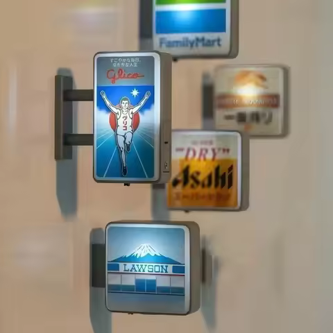 1pcs Dotonbori Glico Lake Kawaguchi-ko Town Lawson Advertising Store Sign Fridge Magnet Lightboard F