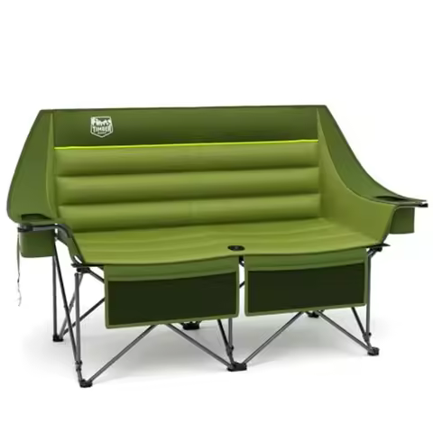 Double Camping Chair Heavy Duty Outdoor Folding Camp Couch Loveseat Camping Chairs Perfect for Camps