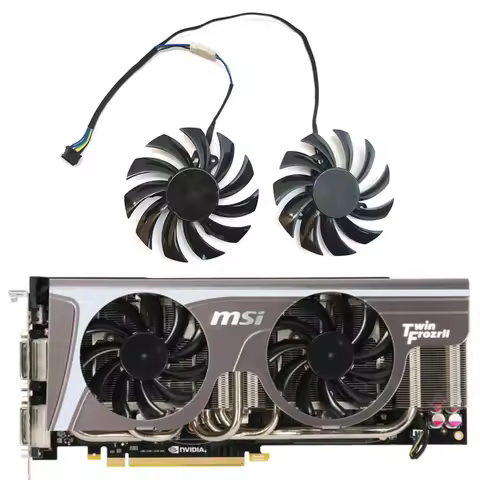 NEW 75MM 4PIN PLD08010S12HH GTX 560 GPU Fan，For MSI GTX 460 560 570 580、R6850 6870 6790 Graphics car