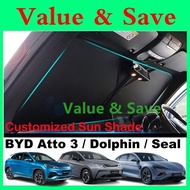 Car Front Windshield Sunshade BYD Atto 3 Dolphin Seal Custom Fit Window Sunshade Customized Front Su