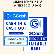 GCASH CASH IN CASH OUT SIGNAGE LAMINATED