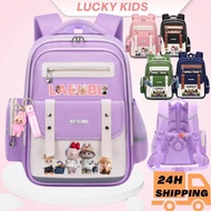 (In stock)Labubu Minecraft backpack school bag school bag for primary school kids school bag ergonom