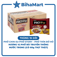 [THÙNG 15 GÓI] - MASAN - Chinsu Phở Story GÓI 131g (CÓ THỊT THẬT) Phở Thìn bờ hồ ăn liền Phở bò truy