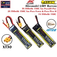 Alienmodel 550mAH 1S 2S 3S 150C 3.8HV 7.6HV 11.4 LIHV LiPo Battery for Pavo Femto Pavo20 Pro With Bt