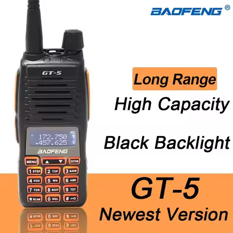 2021 BF GT-5 Baofeng Walkie Talkie Long Range Two Way Ham Radio UHF VHF Dual PTT hf Transceiver Port