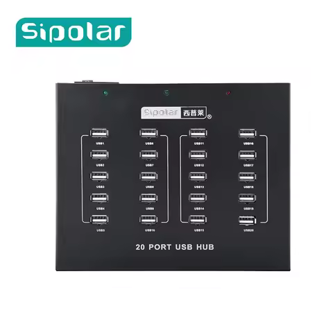 Sipolar 110W Powered USB 2.0 HUB 20 Ports with LED Indicator Mounting Bracket & Screws For Huawei E1