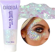 DAGEDA Body Glitter Gel, Face & Body Sequins Shimmer Liquid Eyeshadow, Chunky Glitter for Face, Hair