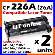 2x CF226A 26A CF226X Compatible Toner HP LaserJet M402 M402d M402dn M402dne M402dw M402 M426 MFP 426