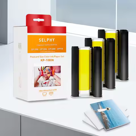 KP108-IN 6inch Photo Paper Ink Cassette Set Compatible Canon Selphy CP1500 CP1200 CP1000 Photo Print