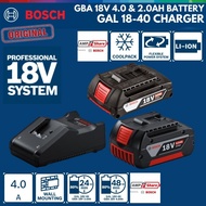 Original Bosch18V Battery & Charger/Battery GBA 18V 2.0Ah/Battery GBA 18V 4.0Ah/Charger GAL18V-40 CV