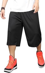 Long Basketball Shorts Men Big and Tall 3X Summer Activewear Casual Mens Workout Black Summer Wear