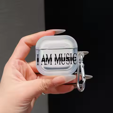 I am music Translucent Silicone Case for Airpods 4 3 Pro 2 1 Wireless earphone Headphone Pro2 Protec
