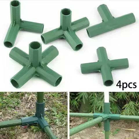 4pcs Plants Connectors Plastic Structure Greenhouse Frame Canes Building Connector 16-17mm Outdoor G
