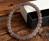 天然烟紫瑪瑙手串無染色天然水晶手鏈