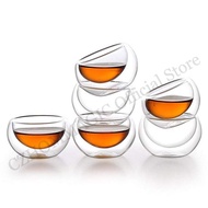 《》： 50Ml Double Wall Glass Cup Transparent Handmade Heat Resistant Beer Tea Drink Kungfu Teacup MINI Whisky Cup Espresso Coffee Cups