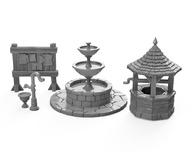 3DEGOS Town Square City Furniture DND Terrain 28mm for Dungeons and Dragons, D&D, Pathfinder, Warham