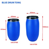 120L / 160L Blue Drum Tong Tong Biru Blue tong drum Blue round tank / tong biru second hand