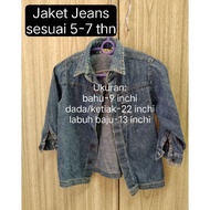 Bundle Preloved Jaket Jeans budak perempuan.