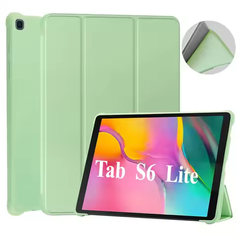 For Samsung Galaxy Tab S6 lite 10.4 inch P610 P615 PU Tri-Folding Stand Case Funda For S6 lite P620 