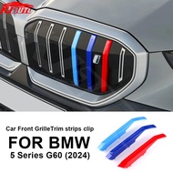 For BMW 5 Series G60 2024 ABS Car Front Racing Grille Trim Bumper Strips Cover  E39 F10 E60 E61 F11 