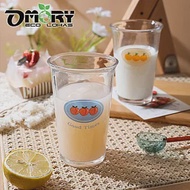 【OMORY】 吼答la~寬口潤緣玻璃杯/拿鐵杯/啤酒杯(350ML)- 三顆蜜桃