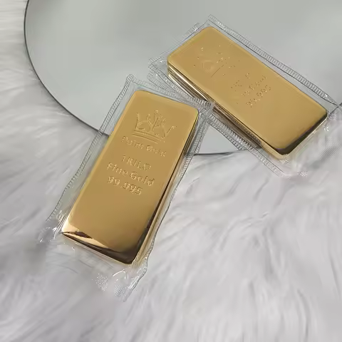 1 KILO Switzerland Crown Gold Plated Bar 99.995 Fine Gold Non-magnetic Metal Crafts Sealed for Decor