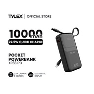 Tylex XP-831PD Powerbank 10000mAh Battery Capacity 22.5W Built-In Type-C And Lightning Cable Smart L