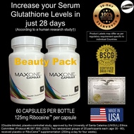 Max Glutathione Supplement Capsule w/Riboceine - Anti Aging - Maxone Beauty Pack U.S.A.