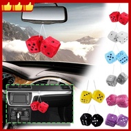 Decorative Fluffy Dice Fluffy Rearview Mirror Dice Soft Furry for  Mirror Charm Vehicle Decoration G