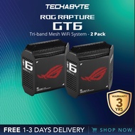 [FREE SAME DAY] Asus ROG Rapture GT6 Tri-band Mesh WiFi System (2 -PACK)