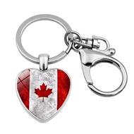 Canada Creative National Flag Love Keychain Pendant canada Flag Peach Heart-Shaped Pendant Accessori