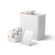 日本like-it 日製手提便攜型化妝品收納盒套組(附鏡子)-多色可選