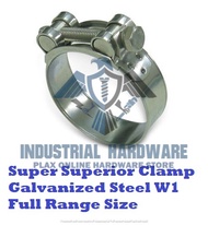 Super Heavy Duty Superior Clamp Galvanized Steel W1 Hose Clamp Hose Clip (23-150mm)