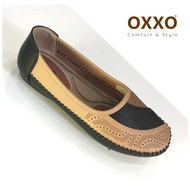 OXXO รองเท้าคัชชูส้นเตี้ย รองเท้าเพื่อสุขภาพหนังนิ่ม oxxo พี้นแบน หนังนิ่มมาก พี้นยางสั่งทำพิเศษ พี้นสูง1เซน ใส่สบาย X11603