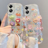 Casing Oppo A17 Casing Oppo A17k Casing Compatible with Oppo Transparent Cute Cream Edge Soft Silico