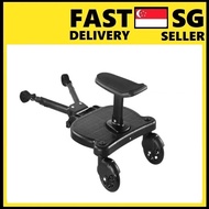 2-in-1 Buggy Board with Detachable Seat Stand Board Baby Stroller Standing Board Extension