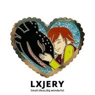 LXJERY How to Train Your Dragon Master Hiccup and Toothless Boy Brooch Heart-Shaped Flashing Metal A